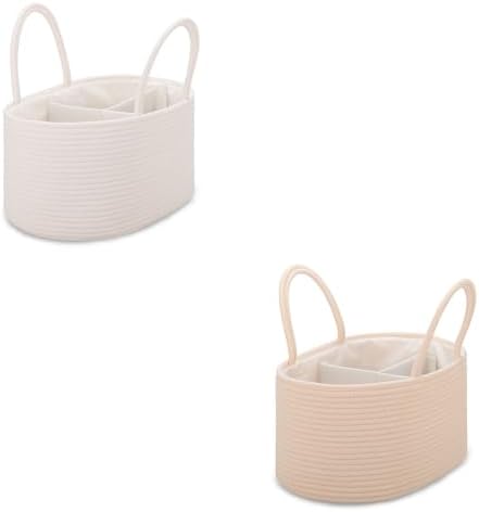 COMSE 2 Pack Baby Diaper Caddy Organizer with Dividers