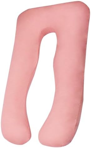 Pregnancy Pillow Cover U Shaped Maternity Support Soft Cotton Case Pink