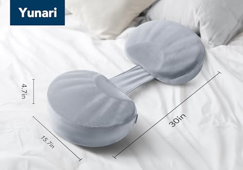 Yunari Pregnancy Pillow Memory Foam Velvet Grey