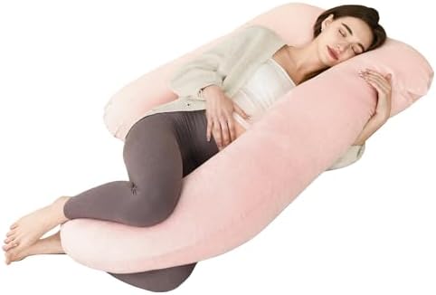 Iangorion Full Body Pillow Pink U-Shaped Maternity Support