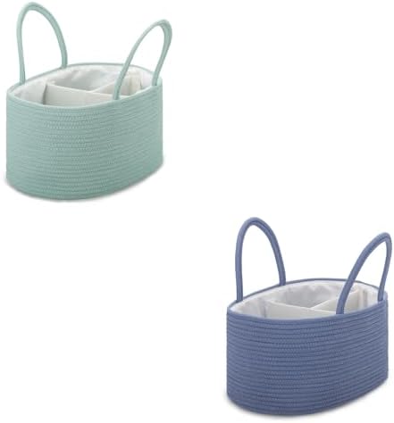 COMSE 2 Pack Large Baby Diaper Caddy Organizer with Dividers