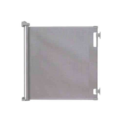 Retractable Baby Gate with 3-Way Locking - Gray