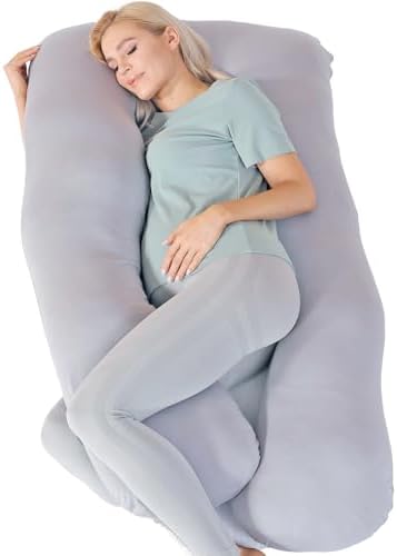 MISERRO Cooling Pregnancy Pillow with Bamboo Rayon Cotton Blend