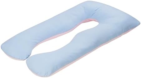 HOMESJUN Pregnancy Pillow U Shaped Support 55 Inch Pink Blue