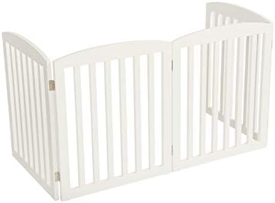 PAWLAND Wooden Freestanding Pet Gate 24 Height 4 Panels