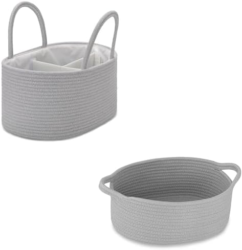 COMSE Large Diaper Caddy Organizer with T Dividers and Gift Bag