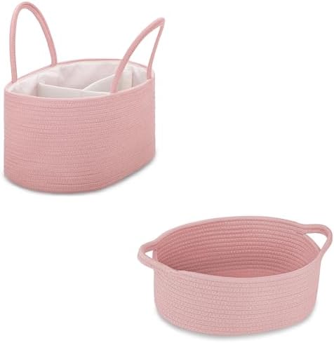 COMSE Large Diaper Caddy Organizer with Removable Dividers and Gift Bag