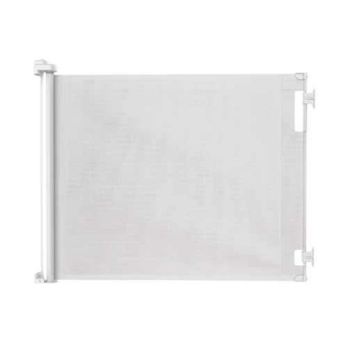 Retractable Baby Gate with 3-Way Locking 33 x 71 White