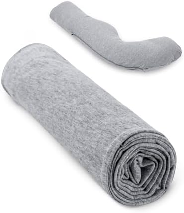 Momcozy J-Shaped Pregnancy Pillow Cover Soft Removable Grey