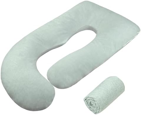 TANOFAR J-Shaped Pregnancy Pillow Cover Green