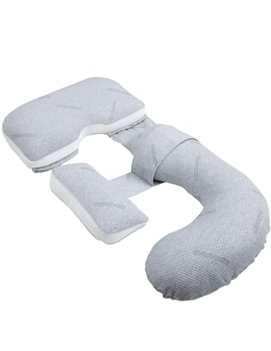 Momcozy G-Shape Pregnancy Pillow with Air Layer Cover
