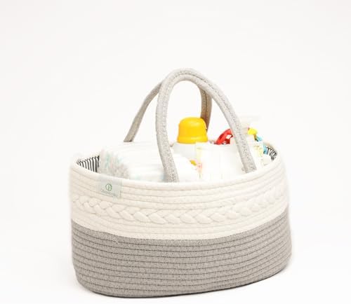 Oliver Emilia Diaper Caddy - Woven Organizer with Handle