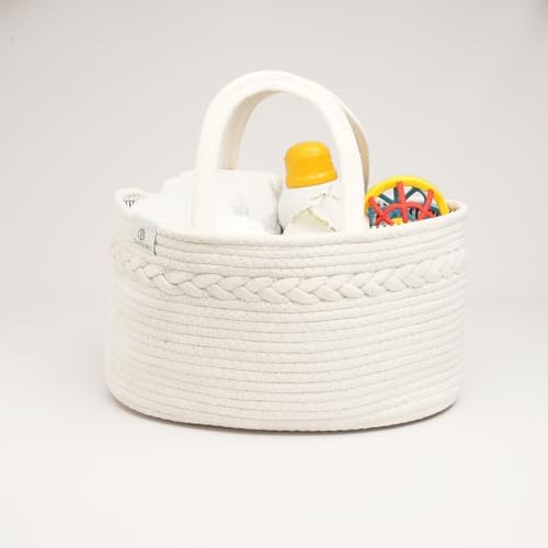 Oliver Emilia Diaper Caddy - Portable Woven Organizer with Handle