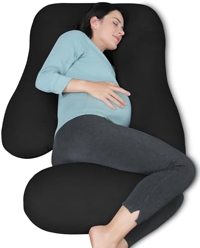MOON PARK Full Body Pregnancy Pillow - U Shaped with Removable Cover
