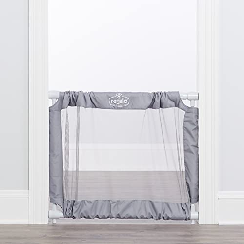Regalo 50 Gray Expandable Mesh Gate with Rubber Bumpers