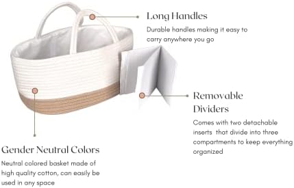 Mila Millie Cotton Rope Diaper Caddy 155x10x7 Inch