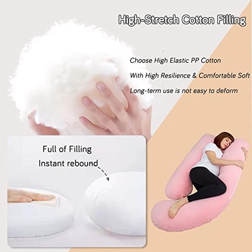 60 Inch U-Shaped Pregnancy Pillow with Velour Cover