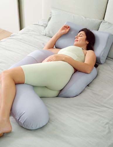 Momcozy Pregnancy Pillow with Cooling Cover 1