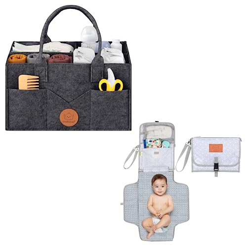 KeaBabies Large Portable Diaper Caddy Organizer