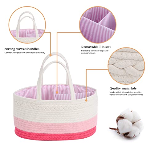 Luxury Little Pink Diaper Caddy Organizer