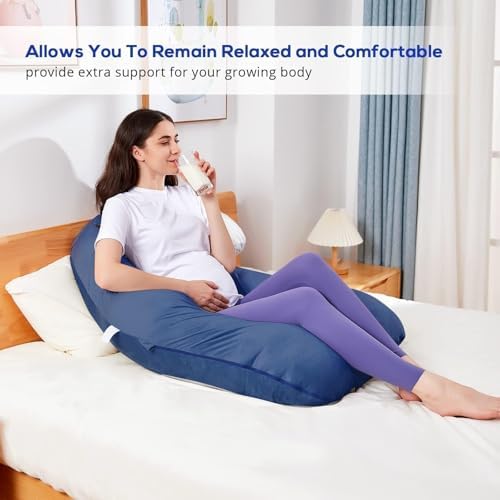 Sasttie Pregnancy Pillow - U Shaped Full Body Support Blue