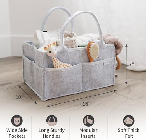Putska Baby Diaper Caddy Organizer - Grey Extra Large