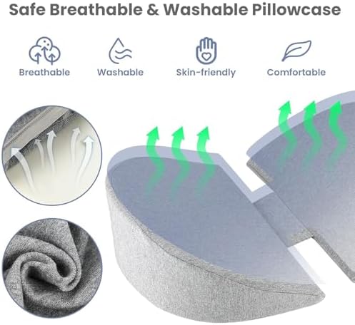 WEIKA Pregnancy Pillow with Cooling Cover Memory Foam Support