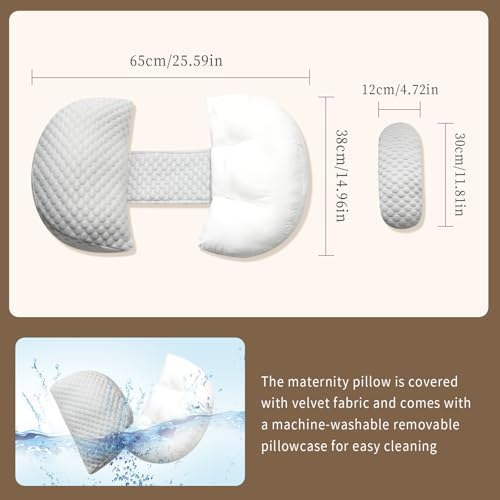Cococu Cooling Pregnancy Pillow with Adjustable Wedge Support - Grey