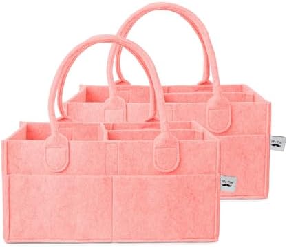 Mr Pen Baby Diaper Caddy Organizer 2 Pack Pink