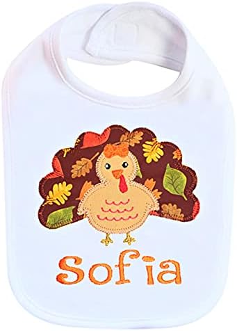 Thanksgiving Baby Girl Bib with Custom Name