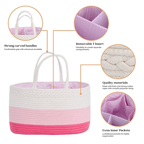 Baby Diaper Caddy Organizer - Pink