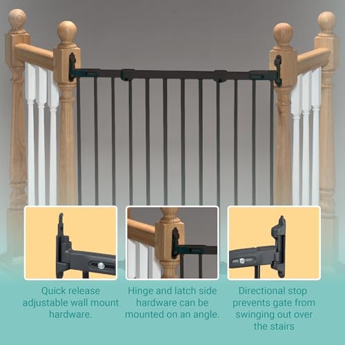 KidCo Angle Mount Stair Top Baby Gate Black