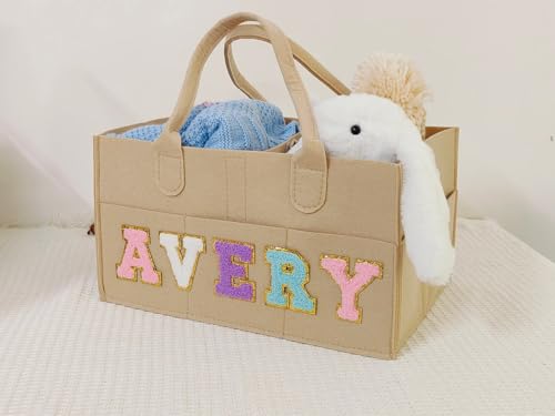 Personalized Baby Diaper Caddy with Name Letters