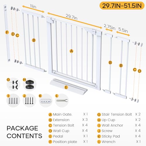 Cumbor Extra Tall 36 Baby Gate for Stairs and Entryways