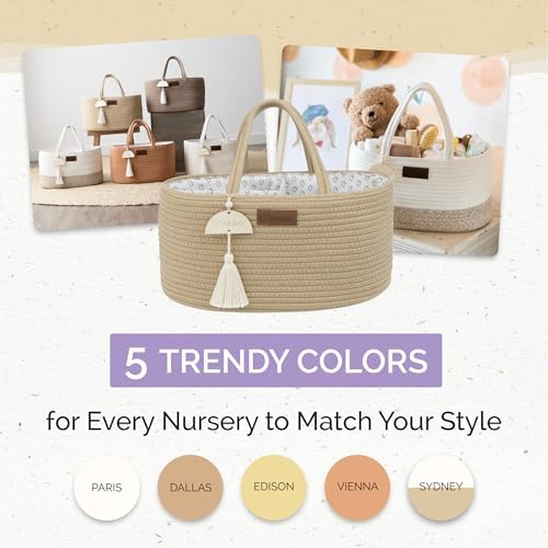 Yunioo Diaper Caddy Organizer Cream