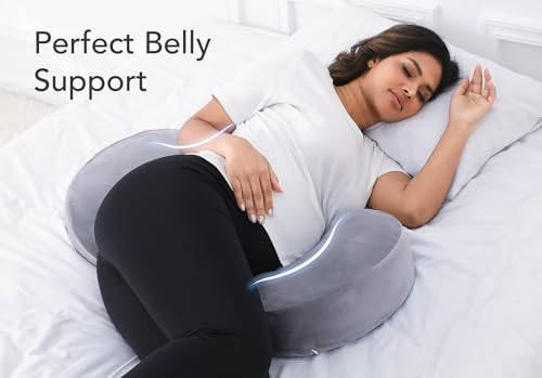 Yunari Pregnancy Pillow Memory Foam Velvet Grey