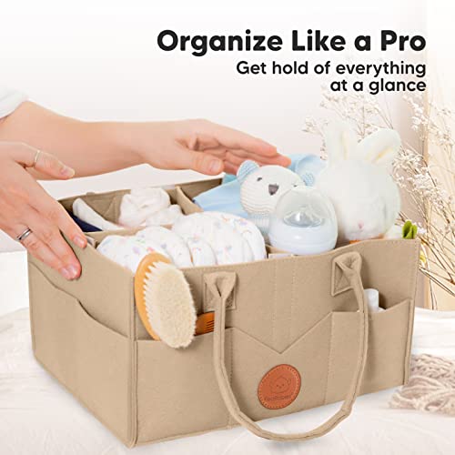 KeaBabies Diaper Caddy Organizer with 5 Burp Cloths