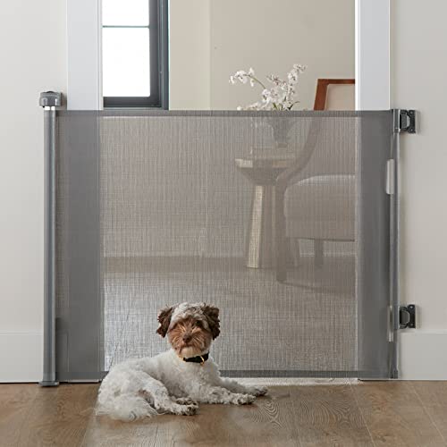 Cumbor Retractable Baby Gate 33 in Tall 55 in Wide Gray
