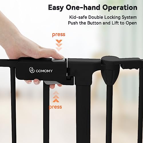 COMOMY 150 Wide Baby Gate with Door and 6 Panels