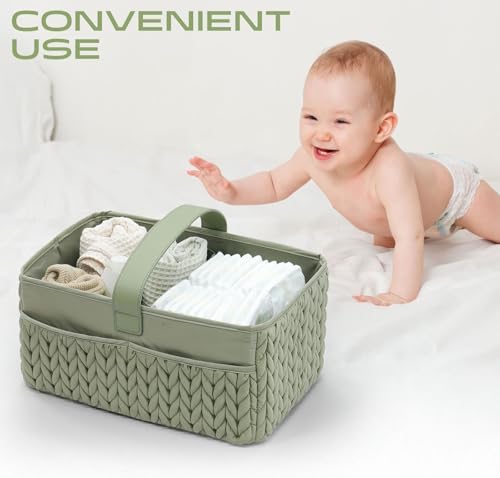 LUKJOJO Luxury Baby Diaper Caddy with Tote Bag