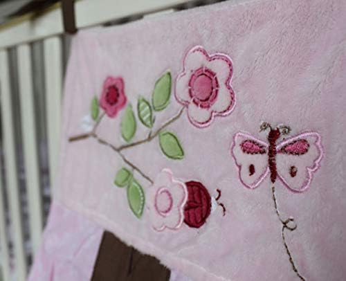 CribMATE Baby Girl Diaper Stacker with Pink Floral Ladybug Design