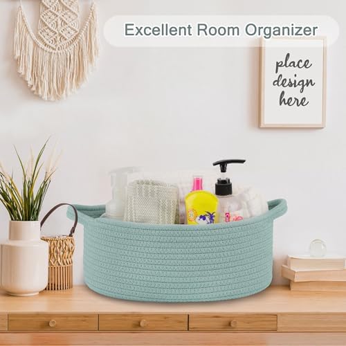 COMSE Large Diaper Caddy with Woven Basket and Gift Bag