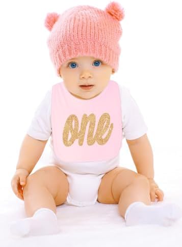 Aidens Corner One Silver Gold First Birthday Bibs Set