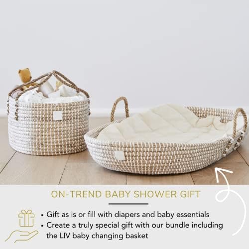 Premium Baby Diaper Caddy Organizer - Handmade Seagrass Basket