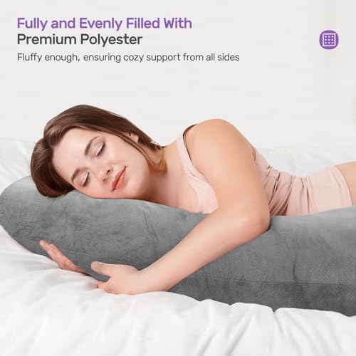 Nuliie Pregnancy Pillow with Washable Velvet Cover