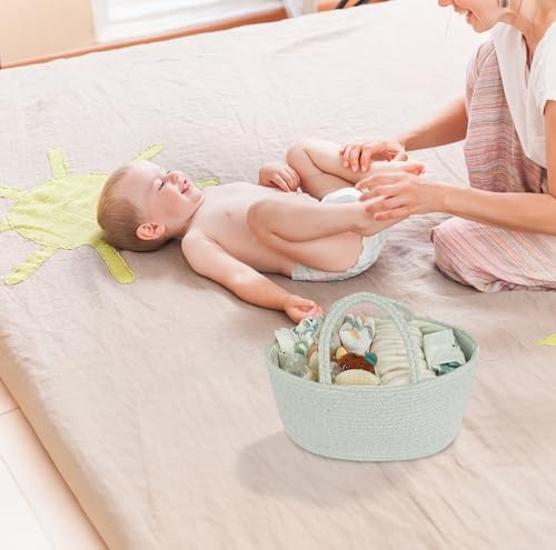 JUNBOLE Cotton Rope Diaper Caddy Organizer