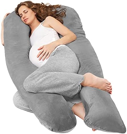 Nuliie Pregnancy Pillow with Washable Velvet Cover