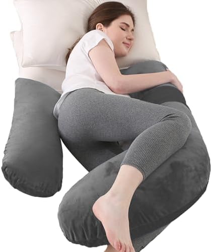 Anfrandce Pregnancy Pillow with Adjustable Support Grey