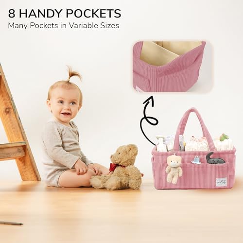 OfaBaby Diaper Caddy Organizer - Pink 1
