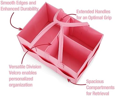 PandaEar Baby Diaper Caddy Organizer Pink